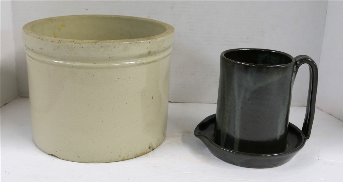 Pottery Microwave Bacon Cooker and Stone Crock 