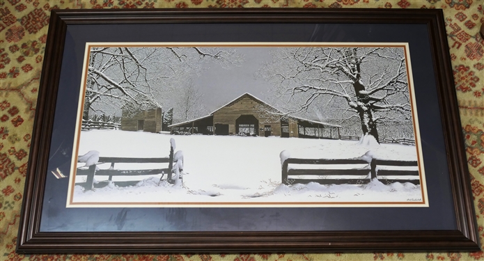 Bob Timberlake "Winters Gift" Print - Framed and Tripple Matted - Frame Measures 26 1/4" by 43 1/2" 