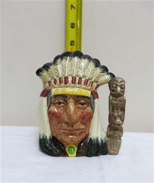 Royal  Doulton "North American Indian" Character Jug / Pitcher - D6614 - 1965 - Measures 4 1/2" tall 