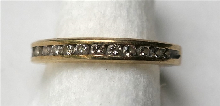 10kt Yellow Gold Diamond Band - Size 6 1/2 - Weighs 2.1 Grams