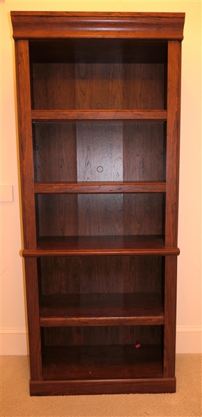 Oak Finish 5 Shelf Book Case - Adjustable Shelves - Measures 72" Tall 29 1/2" by 13" 