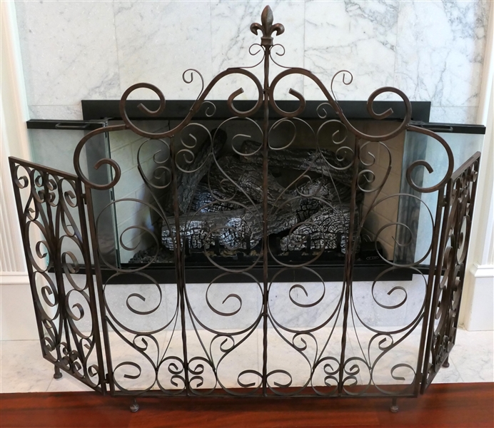 Iron Fireplace Screen - Measusures 38" tall Center 30" Each Side 15"