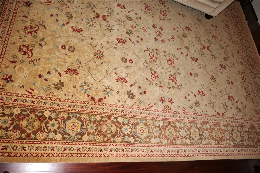 Beautiful Gold and Red Oriental Hand Woven Area Rug - Measures 139" by 911"