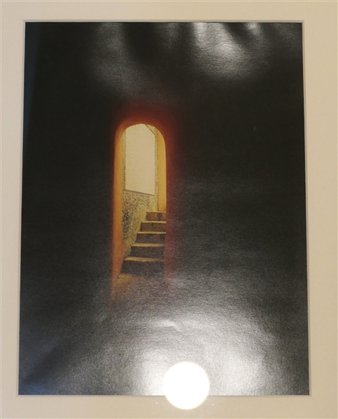 Original Framed Photograph of Pathway with Stairs - Framed and Matted - Frame Measures 21" by 17"