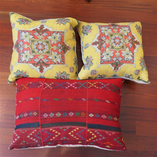 3 Beautiful Handmade Down Filled Throw Pillows