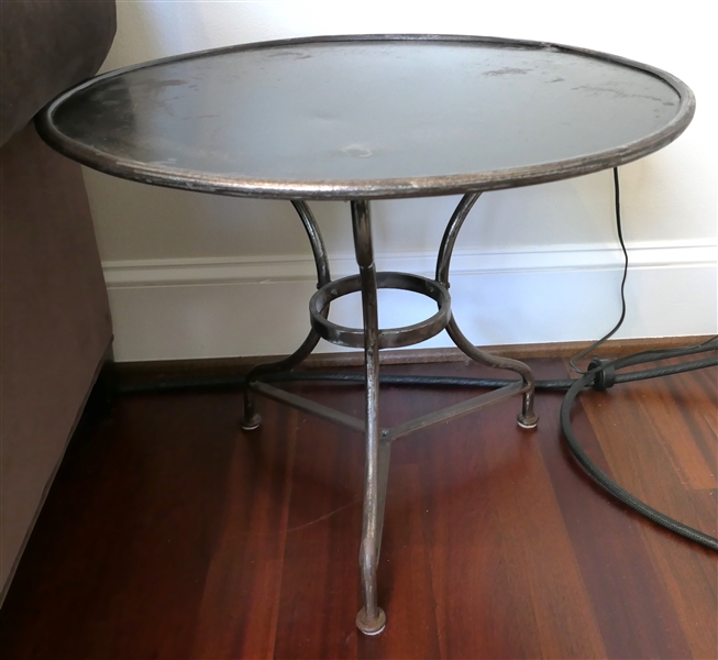 Heavy Artisan Made Wrought Iron Table - Measures 20" Tall 24" Across