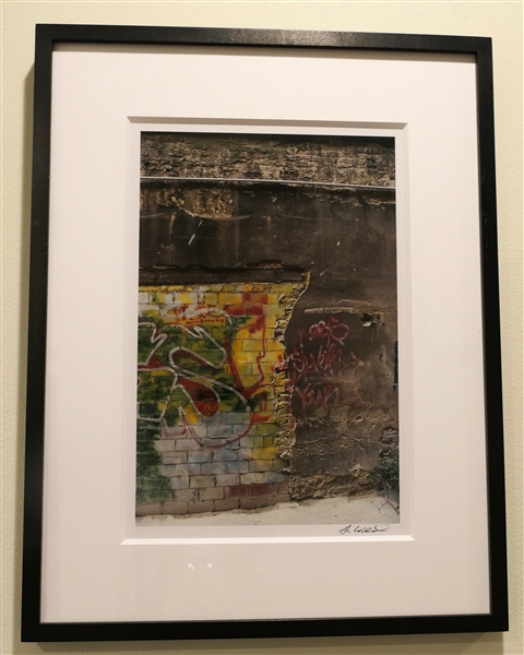 G. Weil Artist Signed Framed and Matted Photograph of Street Graffiti - Frame Measures 18 1/4" by 14 1/4"