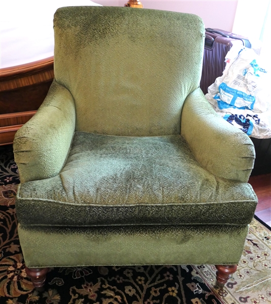 Beautiful Theodore Alexander Green Velvet Club Chair - Measures 32" Tall 33" by 37"