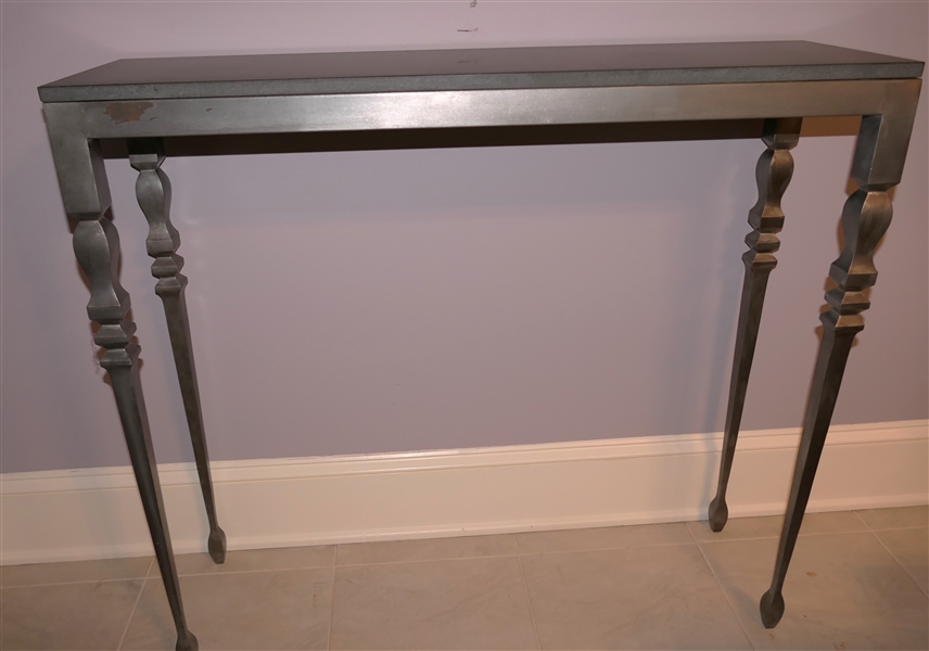 Theodore Alexander Slate and Metal Narrow Table - Slate Top on Metal Base - Measures 34" Tall 38" by 11" 