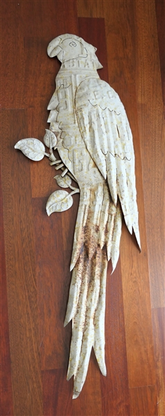 Metal Cutout Parrot - Measures 42" Long