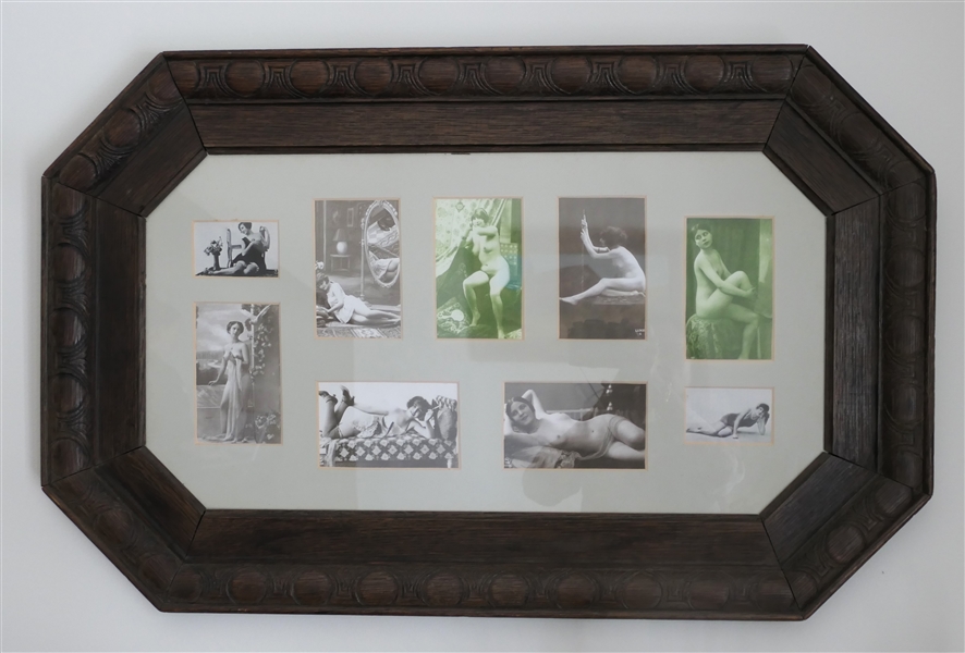 Octagon Frame with Collage of Nude Images From the 1920s and 1930s - Frame Measures 20 1/2" by 32 1/2"