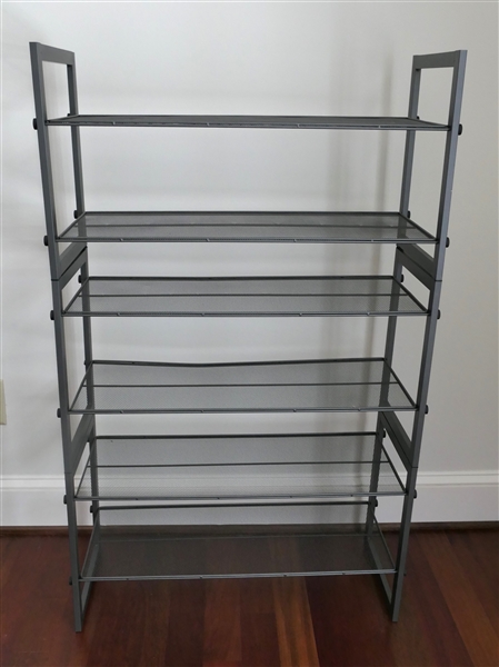 Metal 6 Shelf Storage Shelf - Measures 48" tall 29" By 12" 