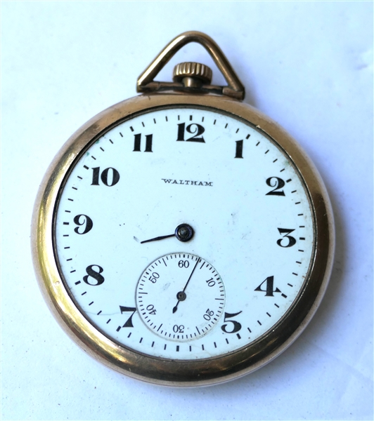 Waltham Pocket Watch -A.W.W Co. - Serial Number 19520969 -Wadsworth Referee Guaranteed 20 Years Case - Number 2502212 - Watch is Missing Crystal and One Number Hand - Measures 1 5/8" across - Not...