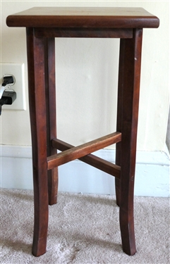 Square Mahogany Candle Stand - Measures 19" Tall 9" by 9" 