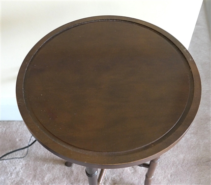 Small Mahogany Table with Brass Lift off Tray - Table Measures 21 Tall 14 Across