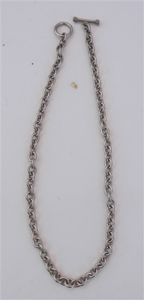 Sterling Silver Toggle Clasp Necklace - Measures 16"