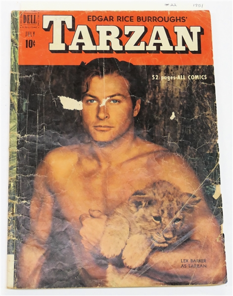  Dell Comics  - Edgar Rice Burroughs Tarzan 10 Cent Comic Book  - 1951 #22