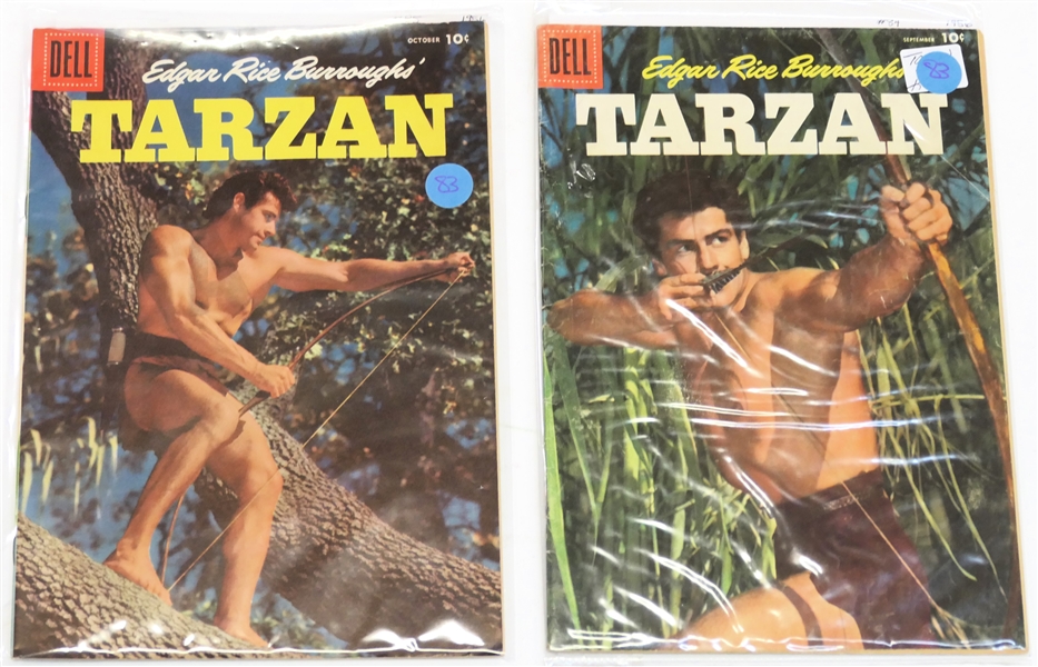  2 Dell Comics  - Edgar Rice Burroughs Tarzan 10 Cent Comic Books  - 1956 #84 and #85