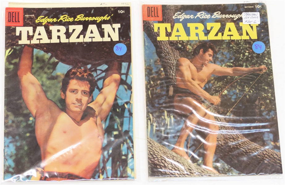  2 Dell Comics  - Edgar Rice Burroughs Tarzan 10 Cent Comic Books  - 1956 #85 and #86