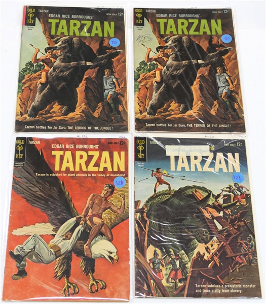 4 Gold Key - Edgar Rice Burroughs Tarzan - Now Only 12 Cents - Comic Books - 1963 #132, #133, #134, and #134