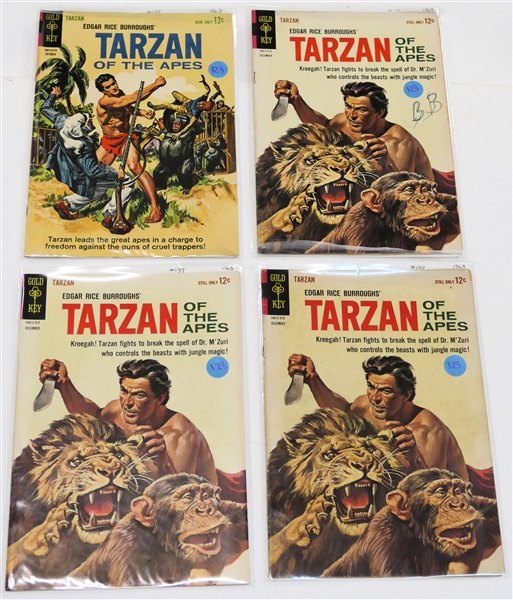 4 Gold Key - Edgar Rice Burroughs "Tarzan of the Apes" - Still Only 12 Cents- Comic Books 1963 - #138, #139, #139, and #139