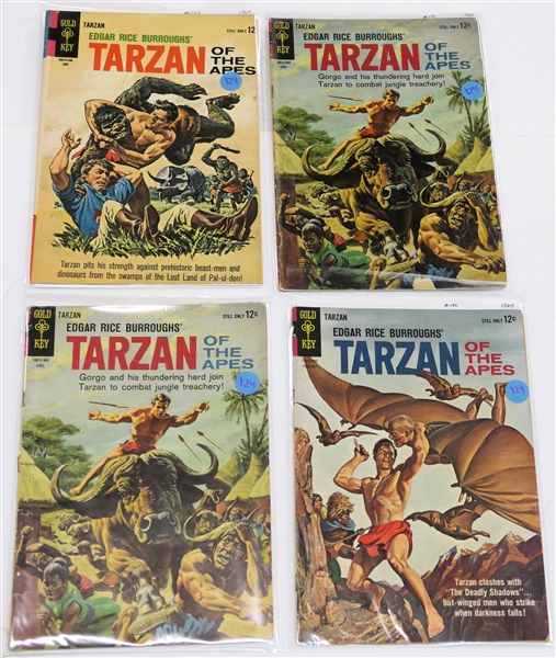 4 Gold Key - Edgar Rice Burroughs "Tarzan of the Apes" - Still Only 12 Cents Comic Books - 1964 #140, #141, #141, and #142