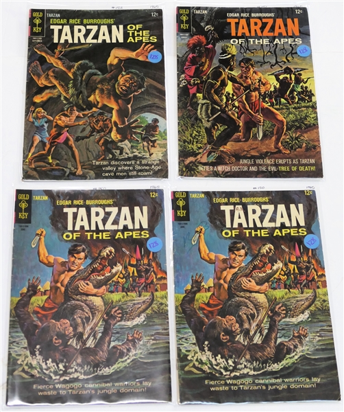 4 Gold Key - Edgar Rice Burroughs "Tarzan of the Apes" - 12 Cent Comic Books -1965 #150, #150, #151, and #152