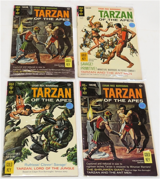 4 Gold Key - Edgar Rice Burroughs "Tarzan of the Apes" - 12 Cent Comic Books - 1968 - #174, #175, #175, and #176