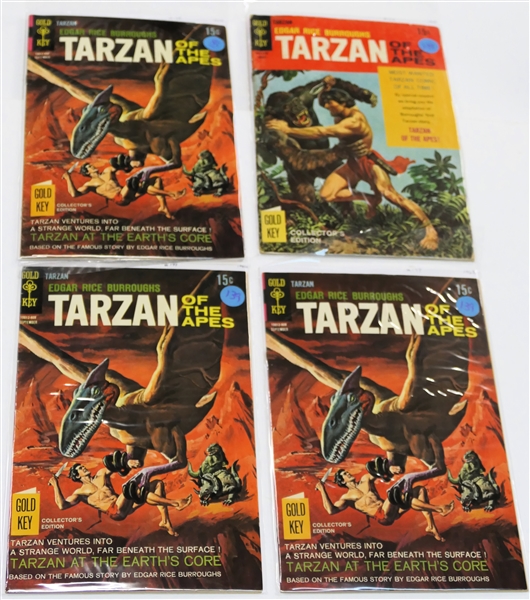 4 Gold Key - Edgar Rice Burroughs "Tarzan of the Apes" - 15 Cent Comic Books - 1968 #178, #179, #179, and #179