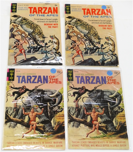 4 Gold Key - Edgar Rice Burroughs "Tarzan of the Apes" - 15 Cent Comic Books - 1971 #202, #202, #203, and #203