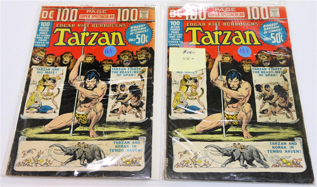 2 DC Comics - 100 Page Super Spectacular - "Edgar Rice Burroughs - Tarzan" - DC-19 August 1973