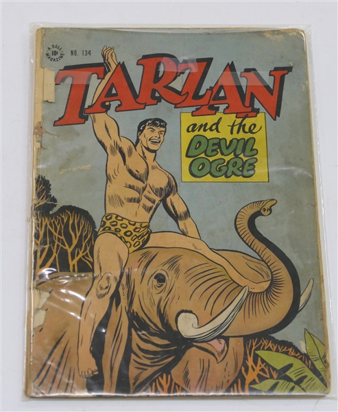 A Dell 10 Cent Comic - "Tarzan and the Devil Ogre" Number 134 - 1947 Comic Book