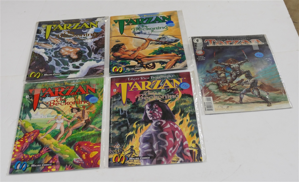 Dark Horse "Tarzan" Comic Book # 6 and 4 - "Tarzan, The Beckoning" by Malibu Comics - #3, 4, 5, and 7