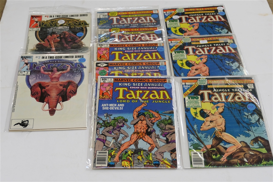 10 Tarzan Comics including 1984 - Two Issue Series (1 &2), and 8 "Jungle Tales of Tarzan" King Size Annuals - Numbers 1,2,and 3