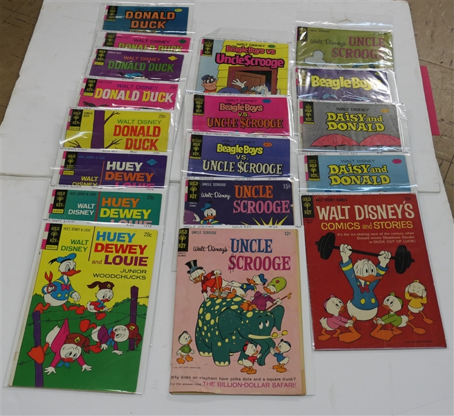 18 Gold Key - "Walt Disney" Comic Books from the 1960s and 1970s - 12 Cent - 40 Cent Comics