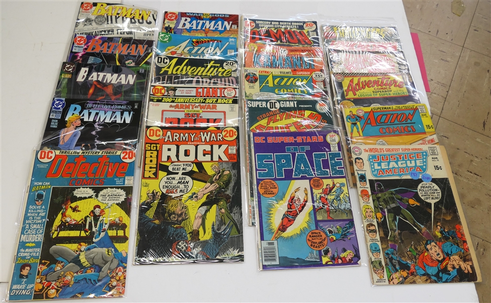 Mixed Lot of 20 Comics including "Action Comics" "Justice League of America" "The Super Stars of Space" "Army At War" "Detective Comics" "Batman" and "Black Orchid"