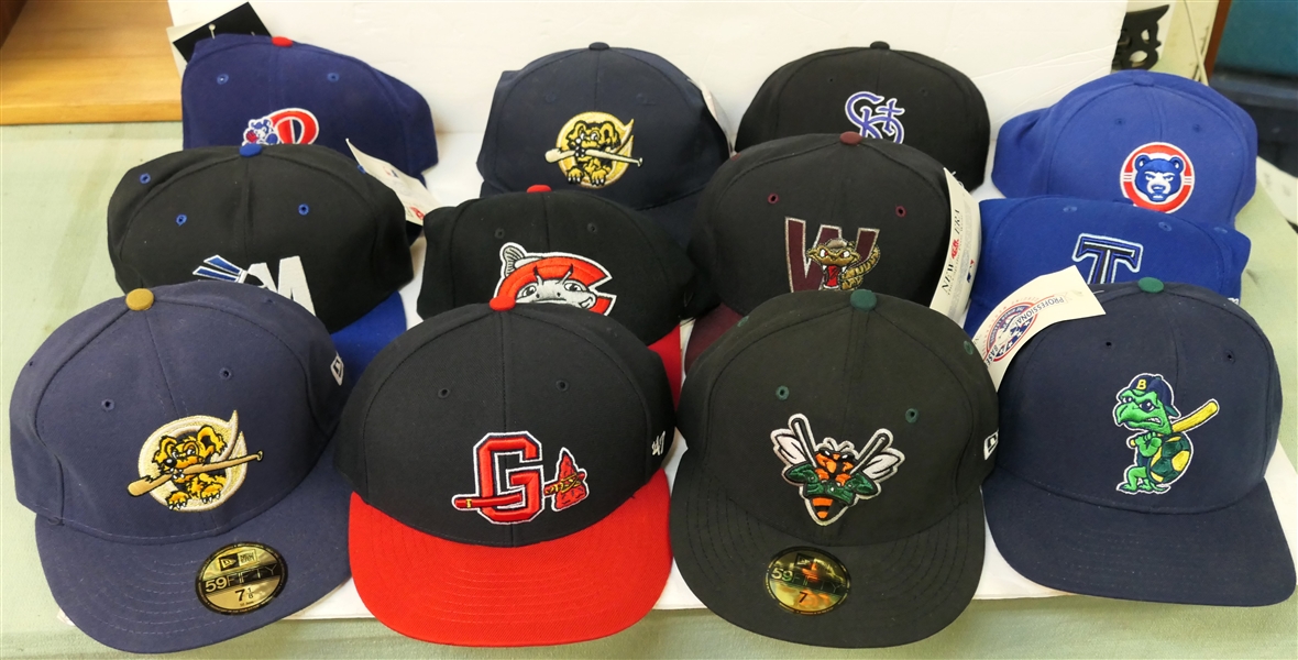 12 New Era Baseball Hats - All New - Most with Hologram Stickers 