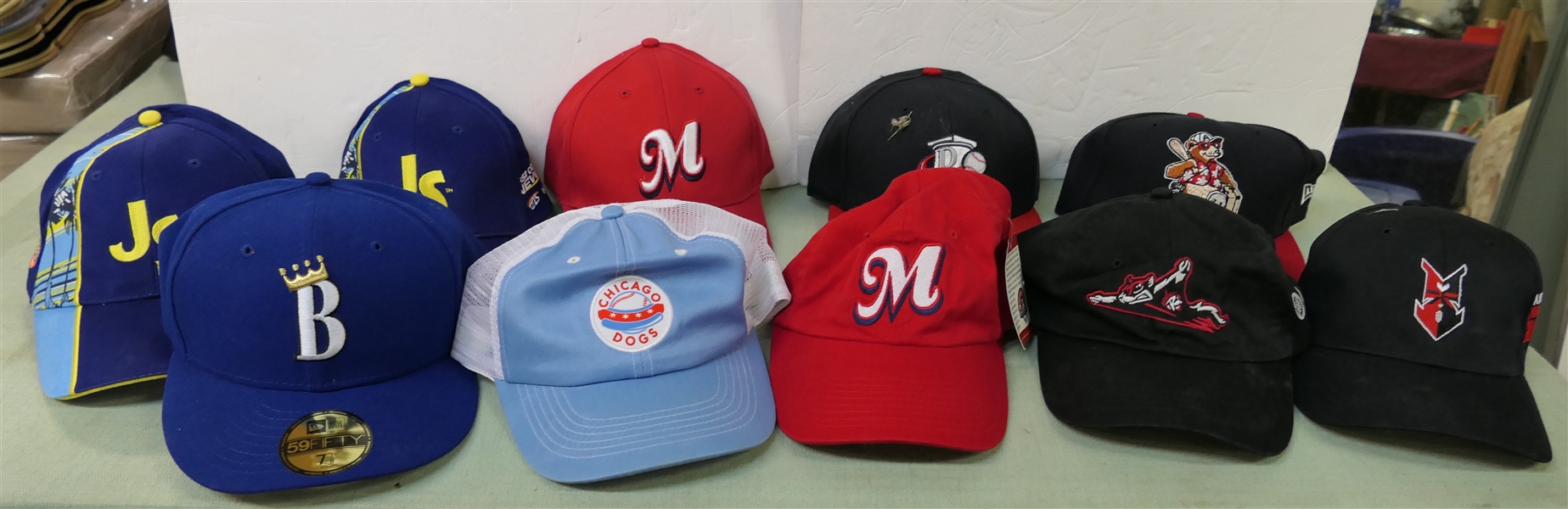 10 New Old Stock Baseball Hats - Kool 100.7, Chicago Hot Dogs, and Others