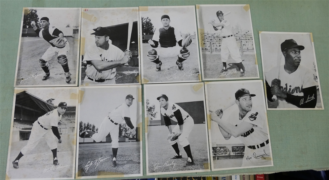 7 - 1957 Sohio Gas - Cleveland Indians Baseball Photo Cards - Each Measures 7" by 5"