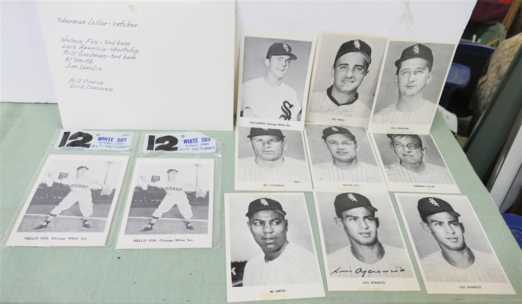 Collection of 1961 Jay Publishing Chicago White Sox Promotional Pictures - 2 Full Sets Unopened in Original Plastic Plus Others