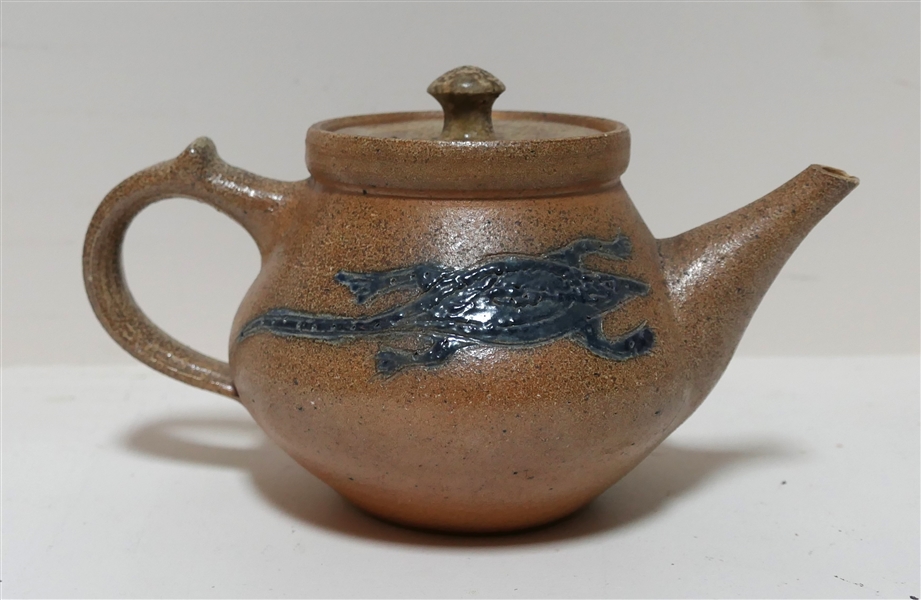 Mark Hewitt - North Carolina Art Pottery Tea Pot with Lizard - Signed WMH  - Tea Pot Measures 4 1/2" Tall 8" Spout to Handle  - Some Small Chips on Spout
