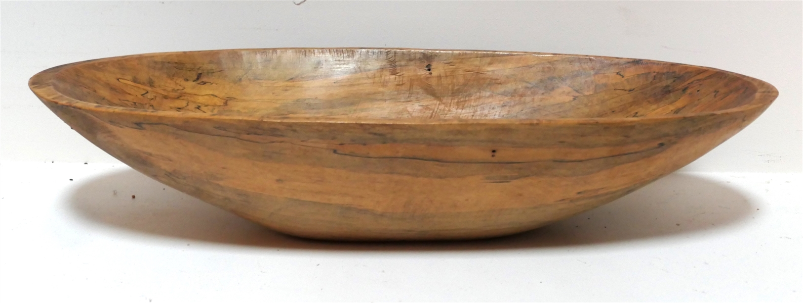  Hand Made Spalted Maple Dough Tray by Ed Briggs, Oxford, NC - Dated 1987 - Measures 20" By 9" 4" Tall 