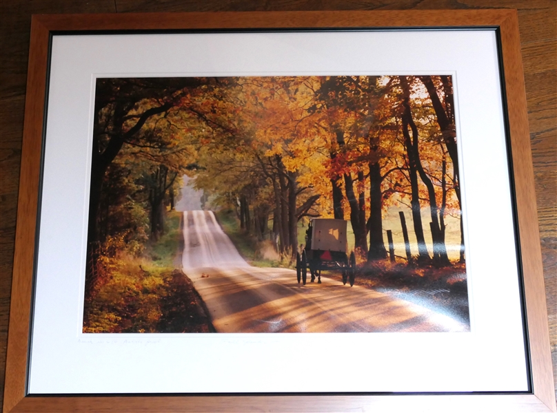 "Fall Splendor" Amish No. 690 Artist Proof by Photographer Bill Coleman - Framed and Double Matted - Frame Measures 26 1/2" by 32 1/2" 