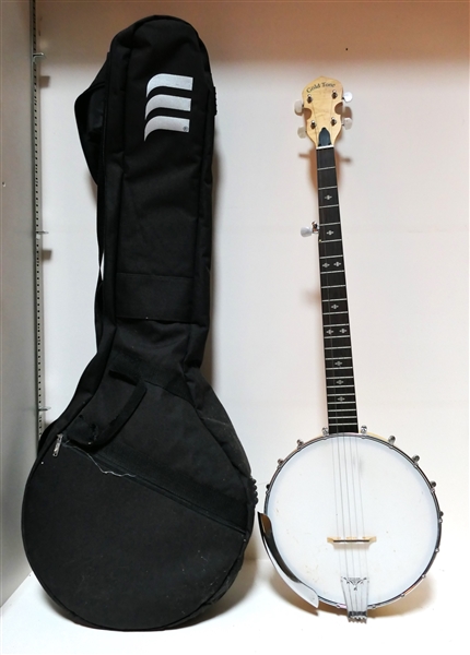 Gold Tone 5 String Banjo with Inlaid Neck in Nice TKL Soft Case - Some Damage to Zipper