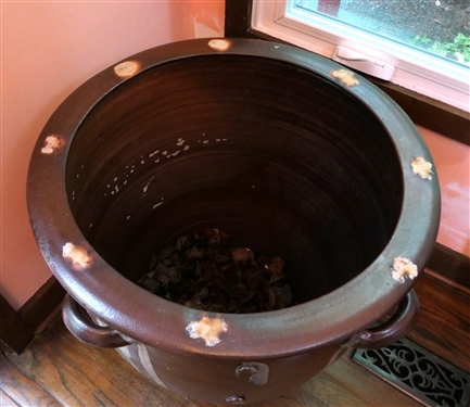 Very Large Mark Hewitt North Carolina Art Pottery Planter -  4 Handles - Has Been Repaired on Side -Measures 25 1/2 Tall 23 1/2 Across