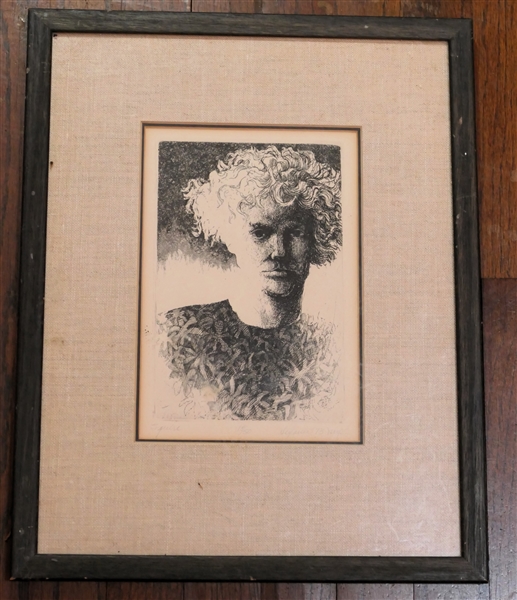 "Squire" Artist Signed and Dated 1973 Etching by Sezouer - Framed and Double Matted - Frame Measures 17 1/2" by 14"