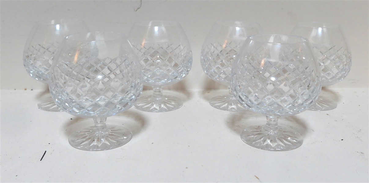 6 Diamond Crystal Brandy Snifters - Each Measures 5" Tall 