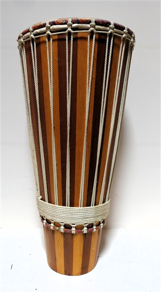 Wood Bongo with Rope Wrapped Accents - Measures 26" tall 13" Across