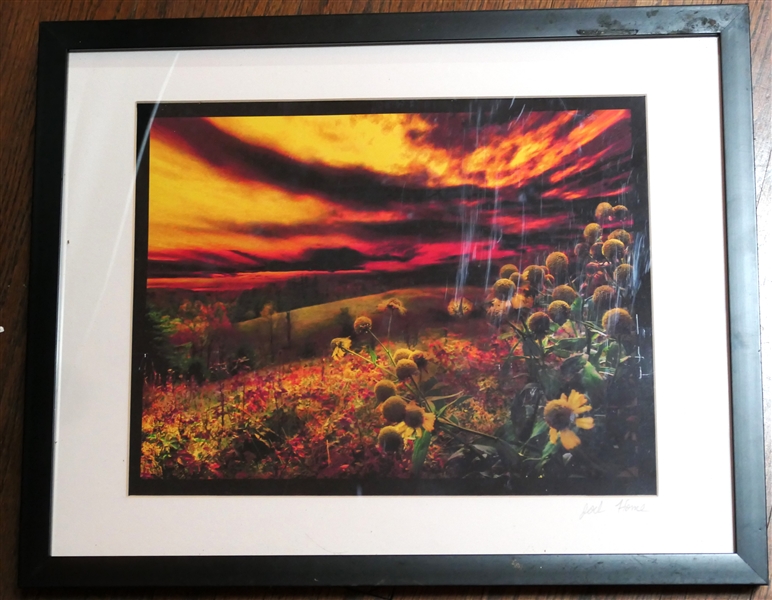 Joel Home Original Sunset Photograph - Framed and Matted - Frame Measures 15" by 19" 