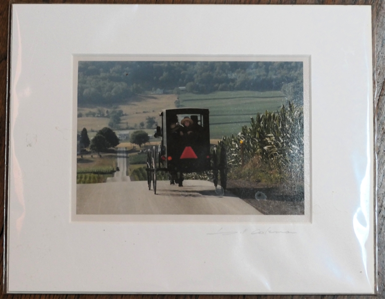 Bill Coleman Artist Signed Amish Photograph - Matted - Measures 8" by 10"